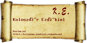 Koloszár Ezékiel névjegykártya